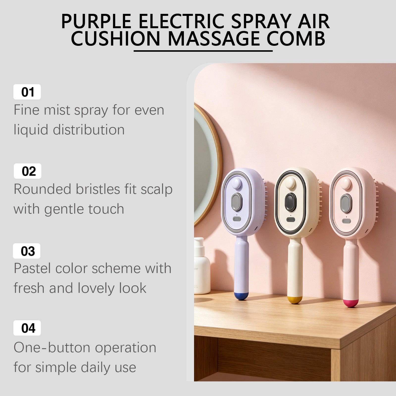 Electric Spray Airbag Massage Comb