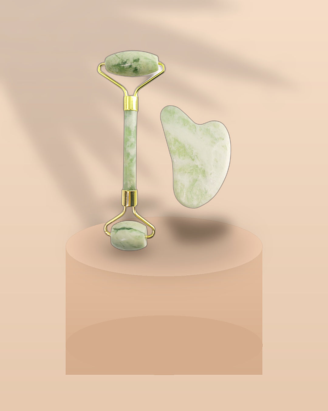 110g Xiu Yu White Jade Facial Roller Gua Sha Set